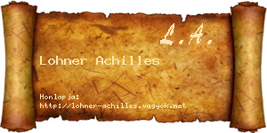 Lohner Achilles névjegykártya